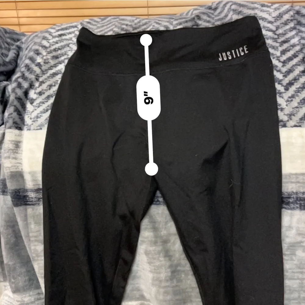 Justice Girls L 12/14 Black Leggings Activewear Pants